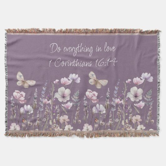 Couverture Floral Bible Verse Throw Blanket (Devant)