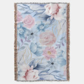Couverture Floral Bleu Et Rose Marine (devant Vertical)