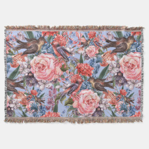 Couverture Floral Blue Arrière - plan Roses Hyacinth Fleurs s