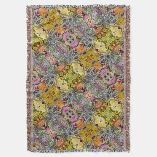 Couverture Floral Boho Chic Thistle Pastel (devant Vertical)