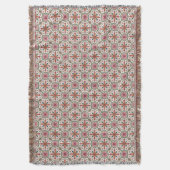 Couverture Floral Boho Pattern in Red, Pink & Teal (devant Vertical)