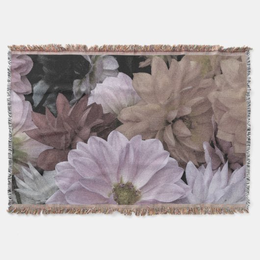 Couverture Floral Dahlia Jardin Fleurs Jardin Jeter Blanche (Devant)