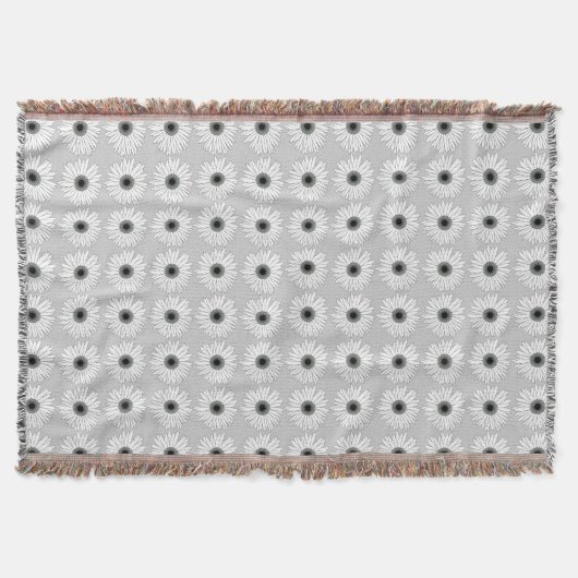 Couverture Floral Gris et blanc Motif moderne (Devant)