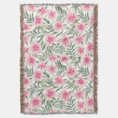 Couverture Floral Motif Oleander Fleurs (devant Vertical)