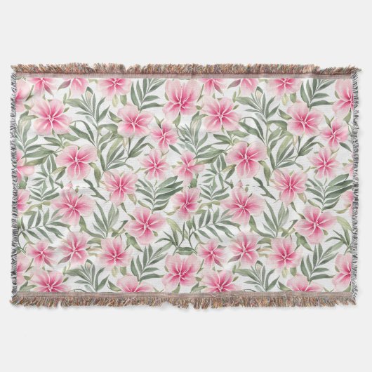 Couverture Floral Motif Oleander Fleurs (Devant)