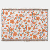 Couverture Floral Orange Pastel Blanc sans couture (Devant)