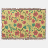 Couverture Floral sans couture motif rouge jaune vert fleurs (Devant)