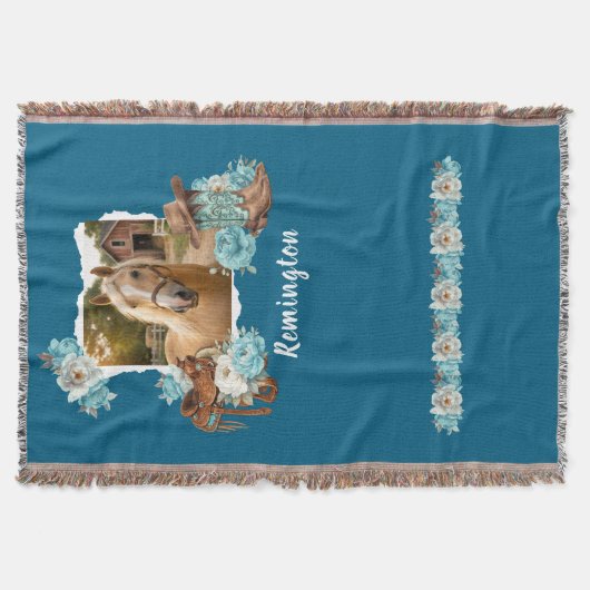 Couverture florale de cheval occidentale (Devant)