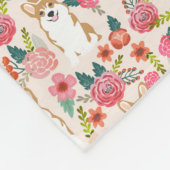 Couverture florale de corgi - crème (Coin)