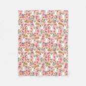Couverture florale de corgi - rose (Devant)