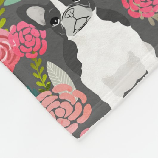 Couverture florale de Frenchie - bouledogue (Coin)