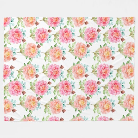 Couverture florale en toison (Devant (Horizontal))