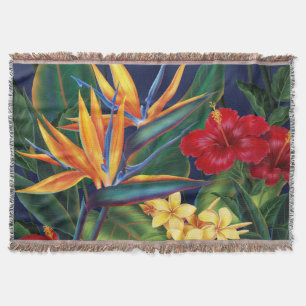 Couverture florale hawaïenne de jet de paradis