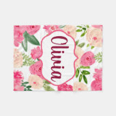 Couverture florale personnalisée d'aquarelle (Devant (Horizontal))