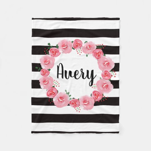 Couverture florale personnalisée d'ouatine (Devant)