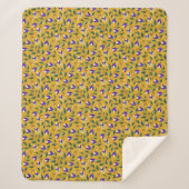Couverture Florale Sherpa en Jaune et Violet  (Devant)