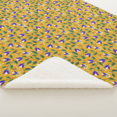 Couverture Florale Sherpa en Jaune et Violet  (3/4)