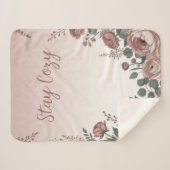 Couverture Florale Sherpa « Stay Cozy » (Devant (Horizontal))