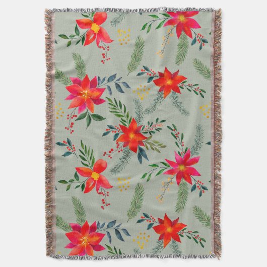 Couverture Flore de Noël Rouge Poinsettia (devant Vertical)