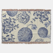 Couverture Flore d'impression florale de fleurs bleues antiqu (Devant)