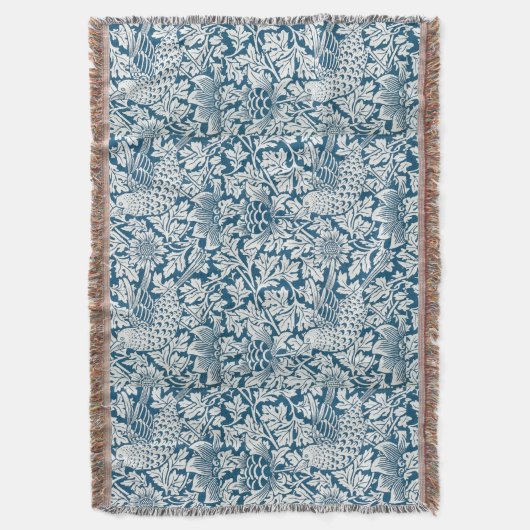 Couverture Flore Flore Fleurs Feuilles Oiseaux Bleu (devant Vertical)