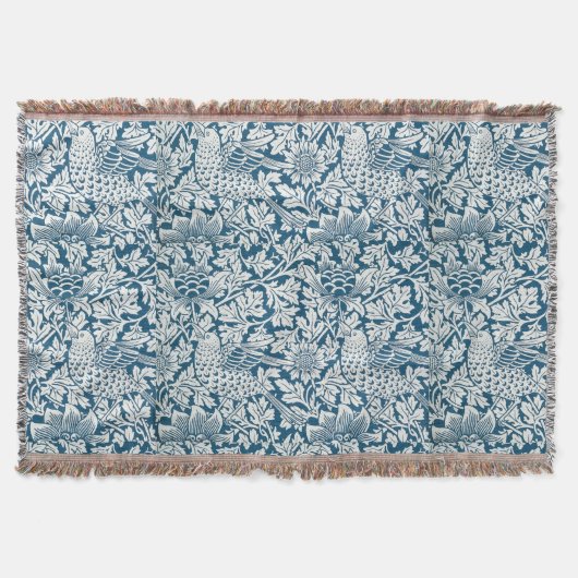 Couverture Flore Flore Fleurs Feuilles Oiseaux Bleu (Devant)