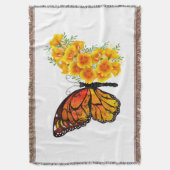 Couverture Flower Butterfly with Yellow California Poppy (devant Vertical)
