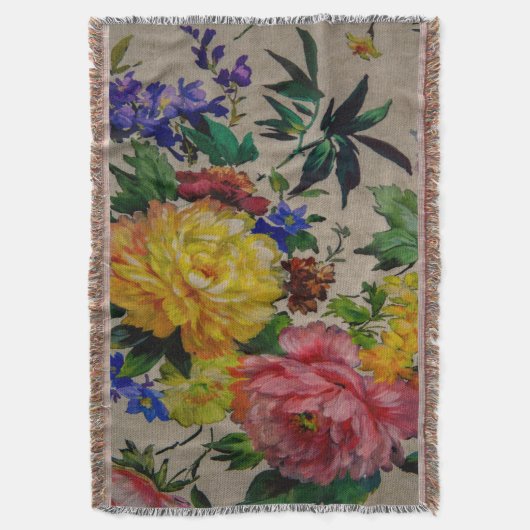 Couverture Flowers fulcolor texture Jacquard tapestry (devant Vertical)