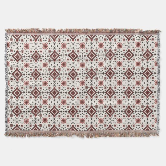 Couverture Folk Diamond Cross Stitch Seamless Pattern (Devant)