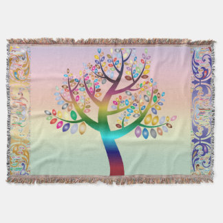 Couverture Fond et bordure d'arbre arc-en-ciel prismatique