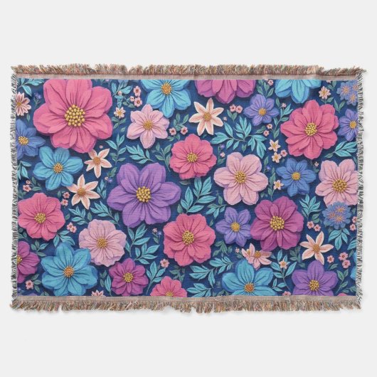 Couverture Fond floral, rose et violet, (Devant)