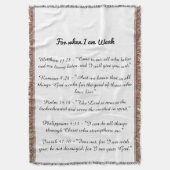 Couverture For when I am weak bible verse blanket (devant Vertical)