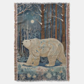 Couverture Forêt bohème d'hiver de l'ours blanc rétro (devant Vertical)