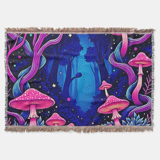 Couverture Forêt d'art de champignons rose néon (Devant)