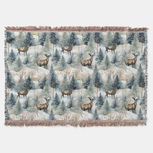 Couverture Forêt de cerfs à l'aquarelle hivernale (1) (Devant)