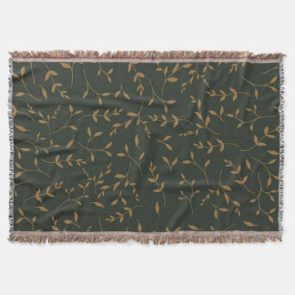 Couverture Forêt verte à motif de feuilles d'or lunatique