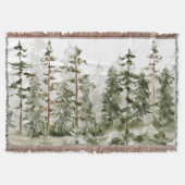 Couverture Forêt Verte Rustique Aquarelle (Devant)