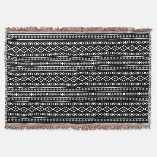 Couverture Formes Aztec Motif gris noir (Devant)