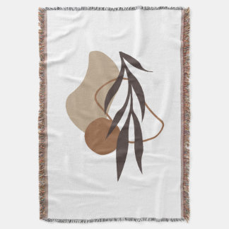 Couverture Formes de Plante Boho Abstrait moderne Art