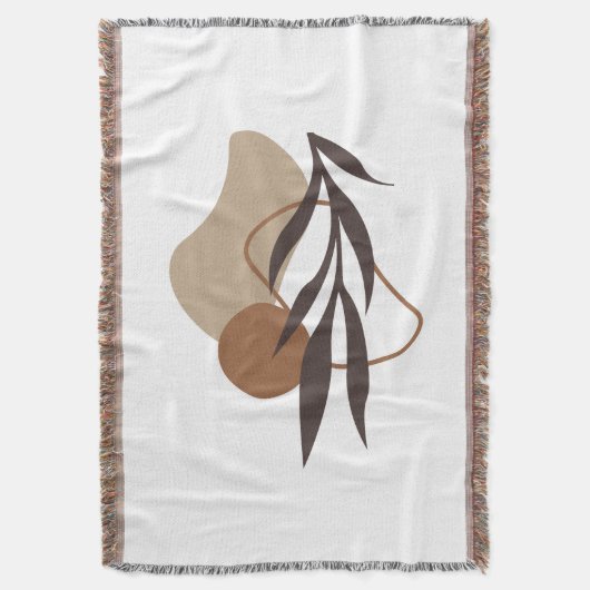 Couverture Formes de Plante Boho Abstrait moderne Art (devant Vertical)