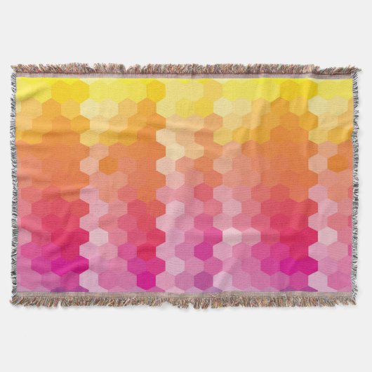 Couverture Formes Hexagones géométriques jaune rose (Devant)