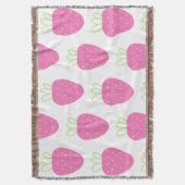 Couverture Fraise rose Aquarelle Minimale Fruit (devant Vertical)