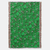 Couverture Fraises et Feuilles Art Nouveau, Emerald Green (devant Vertical)