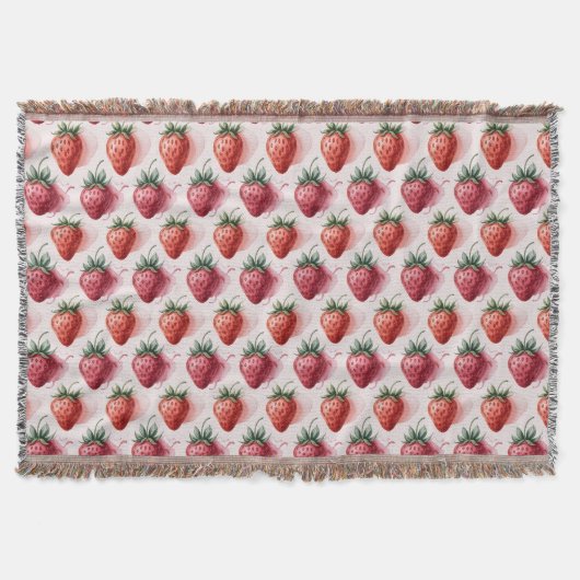 Couverture Fraises Vintage Boho Paysage de Rêve Botanique (Devant)