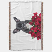 Couverture Français Chien Chien Chien Chien Rose Fleurs Jeter (devant Vertical)