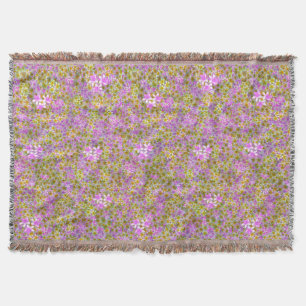 Couverture Frangipanis Roses Et Jaunes, Lance Blanche