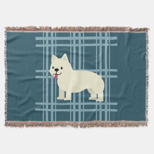 Couverture Frenchie Plaid Blue (Devant)
