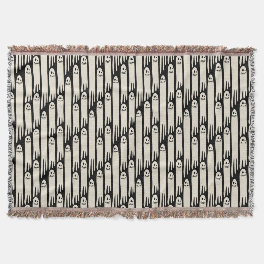 Couverture Friendly Ghosts on Cream and Pink - Halloween Patt (Devant)