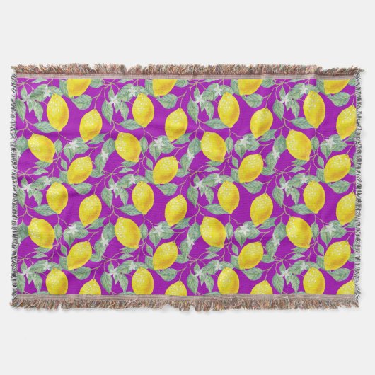 COUVERTURE FRUITS DE CITRON SUR FOND VIOLET (Devant)