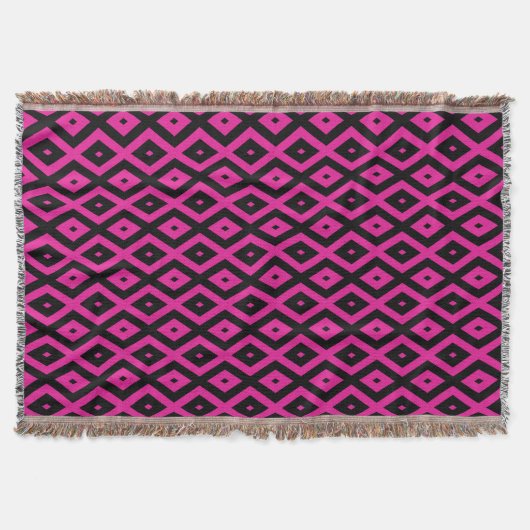 Couverture Fuchsia et motif de diamants noirs (Devant)